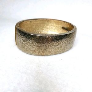 Silver Gold Foil Cuff Spring Bracelet
